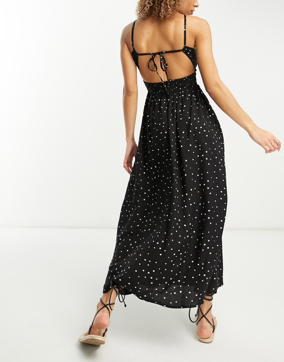 Jaded London off shoulder sheer 90s maxi dress