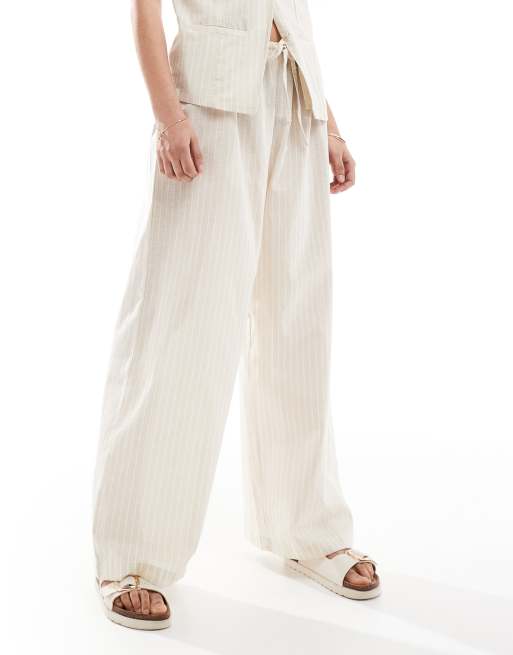 Esmée Exclusive beach pants in beige and white stripe - part of a set, 2 of 5