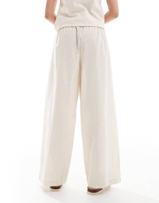 Esmée Exclusive beach pants in beige and white stripe - part of a set, 5 of 5