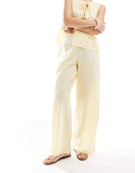 Esmee Exclusive beach pants in yellow gingham - view 1