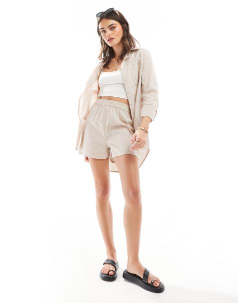 Esmee Exclusive beach short co-ord in oat - view 1