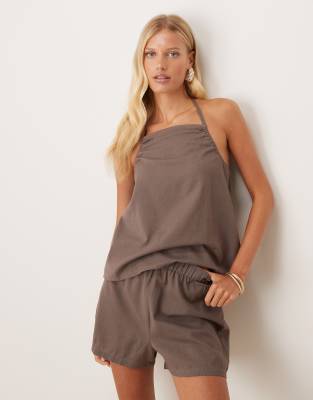 Esmée Esmee Exclusive beach shorts co-ord in brown