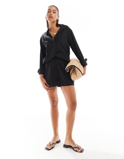 Esmee Exclusive beach shorts in black - part of a set - view 1