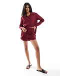 [Esmée] Esmee Exclusive beach shorts in cherry (part of a set)-Red 16 Cherry