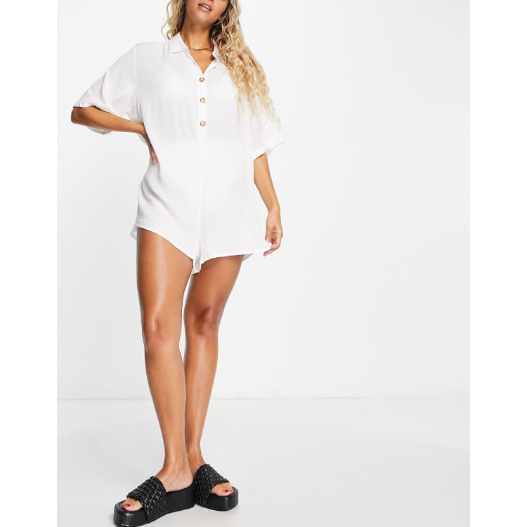 White button store up playsuit