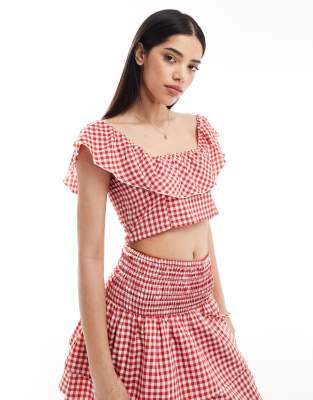 Esmée Exclusive Crop Beach Top With Frill Detail
