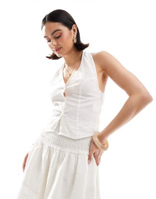 Esmée Esmee Exclusive halter top co-ord in white