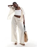 [Esmée] Esmee Exclusive loose fit crochet beach pants in cream-White 8 Cream