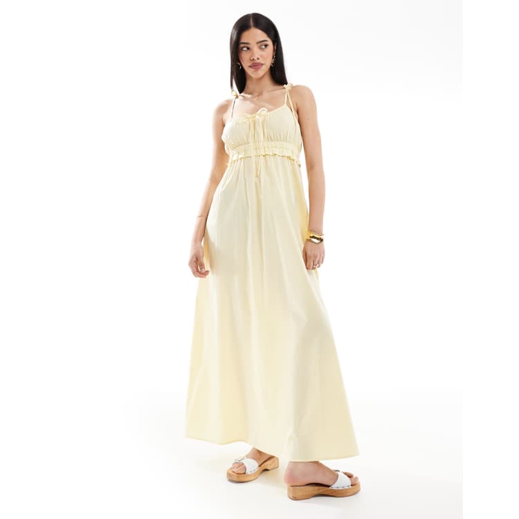 pale yellow beach dress Calming Aura Linen Maxi Dress Yellow main image 1