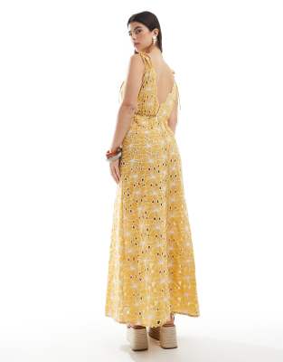 Esmée Esmee Exclusive Maxi Eyelet Beach Dress In Yellow