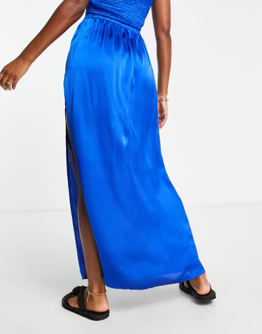 cobalt maxi skirt