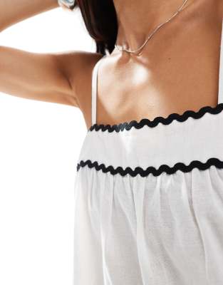 Esmée Exclusive Ric Rac Cami Beach Top In White