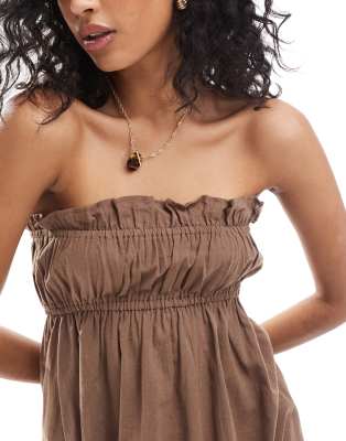 Esmée Esmee Exclusive Ruched Bandeau Linen Look Top