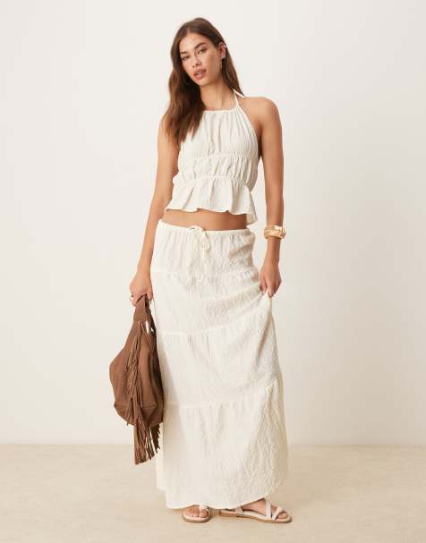 Esmee Exclusive sheer beach co-ord in textured cream - view 1