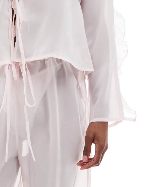 Esmée Exclusive sheer beach pants in pink