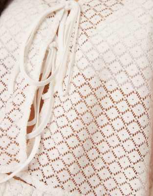 Esmée Esmee Exclusive Tie Front Crochet Beach Vest