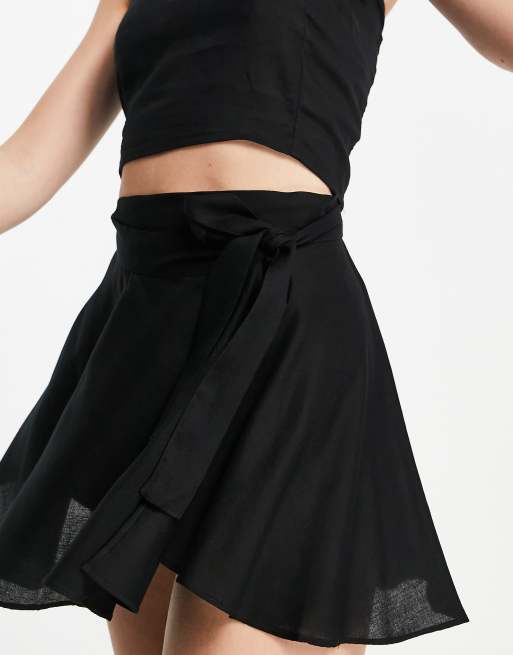 Black mini beach skirt sale