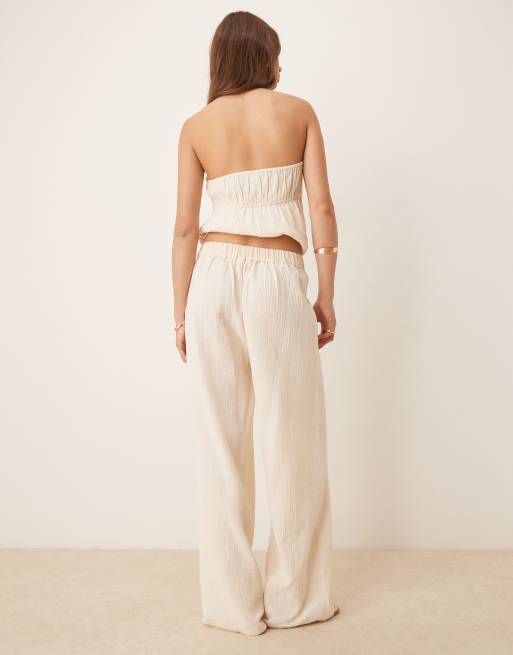 Esmée - Exclusives - Luchtige strandbroek in crème, 3 van 5