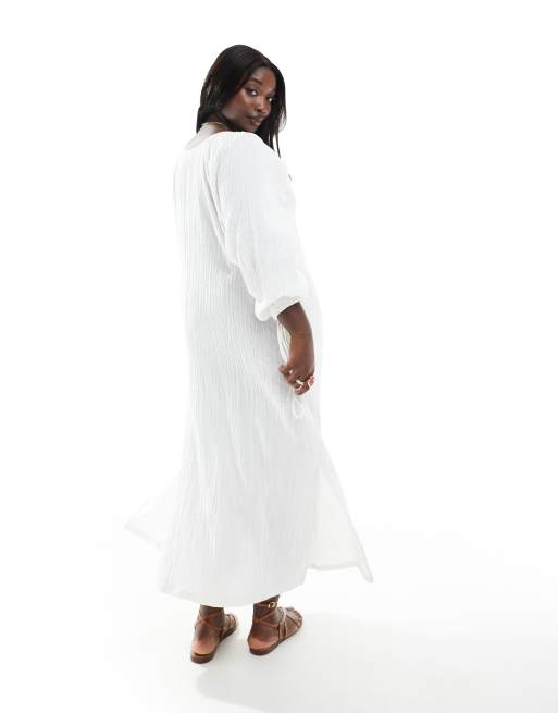 Esmée - Exclusives - Oversized zomerse strandjurk in wit, 4 van 4