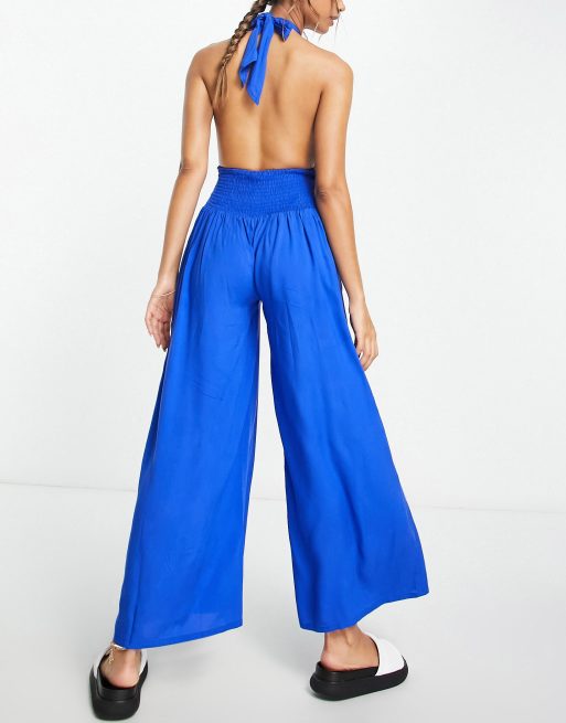 Esmee - Exclusivité - Combinaison de plage croisée devant avec liens derrière la nuque - Bleu de cobalt, 2 de 4