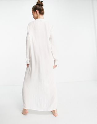 Tenues de plage Esmee - Exclusivité - Robe chemise longue de plage - Blanc