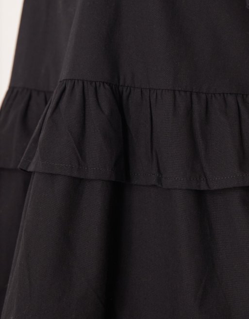 Esmée – Gestuftes Mini-Strandkleid in Schwarz, 3 von 4