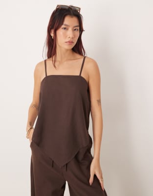 Esmée Esmee Hankerchief Style Beach Top Co-ord In Brown