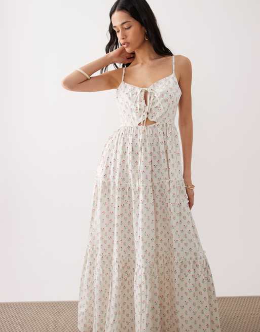 Esmée – Maxi-Strandkleid mit Riemchenträgern, gebundener Vorderseite und Blümchenmuster, 4 von 4