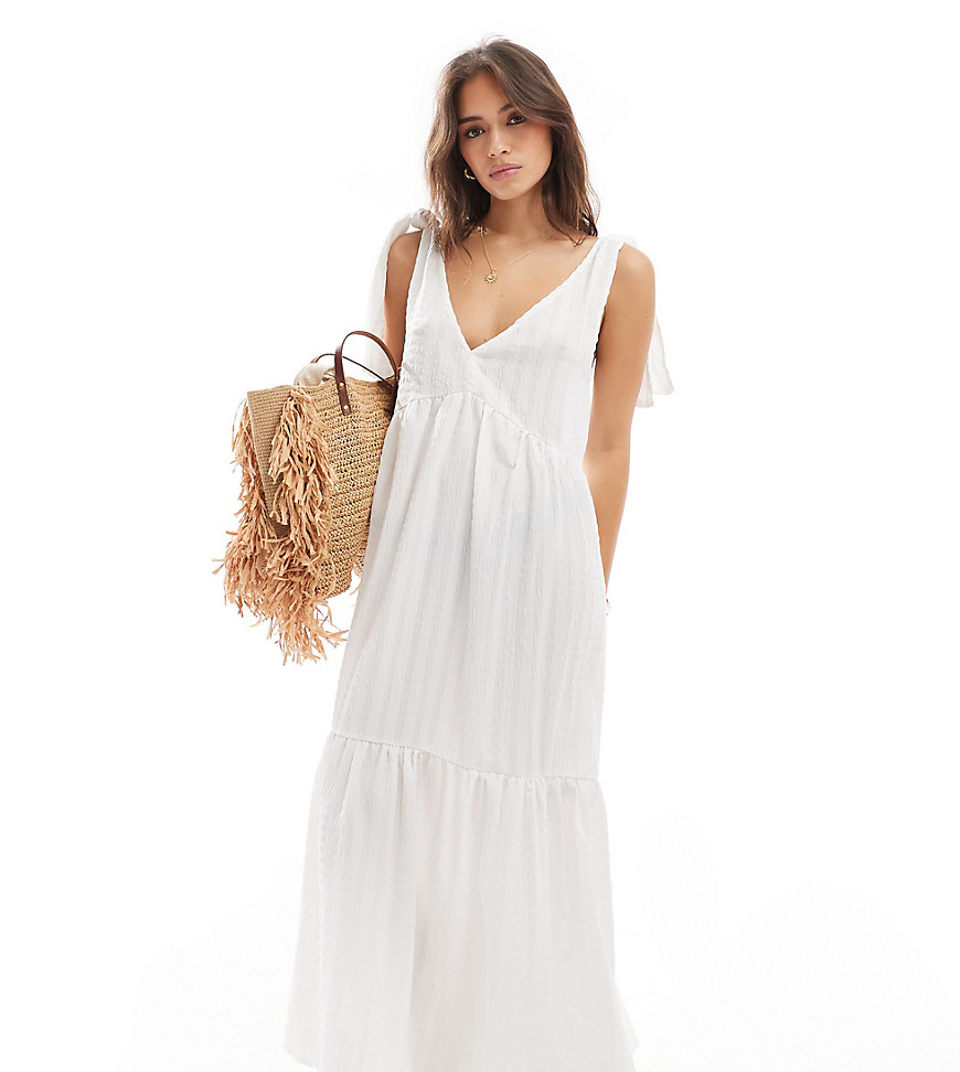 Esmee maxi summer dress in textured white