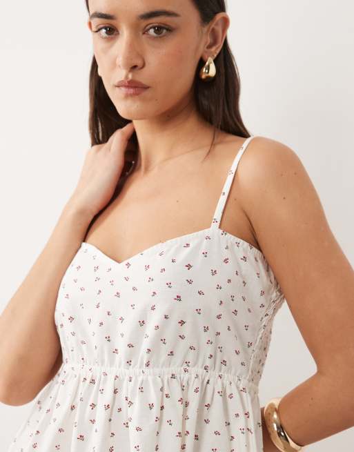 Esmee mini beach dress in white ditsy floral, 4 of 4