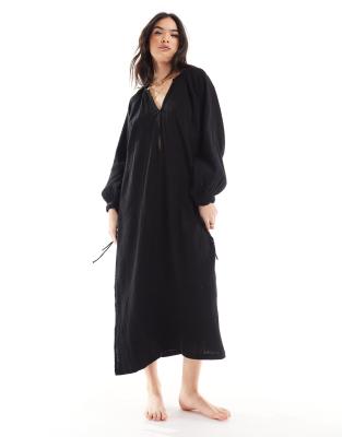 Esmee - Oversize-Sommer-Strandkleid in Schwarz