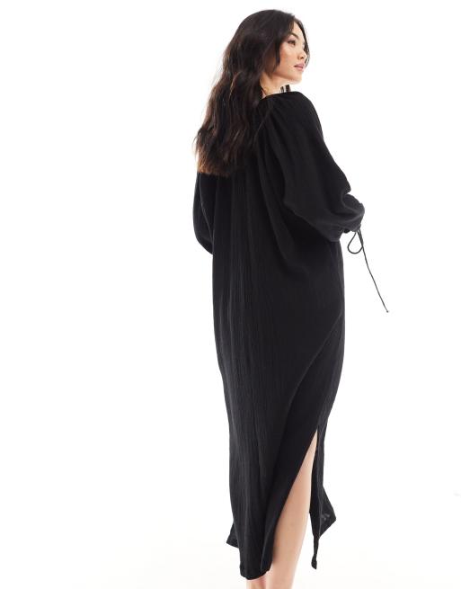 Esmee oversized beach summer dress in black