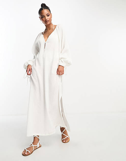 Esmee oversized beach summer dress in white | ASOS