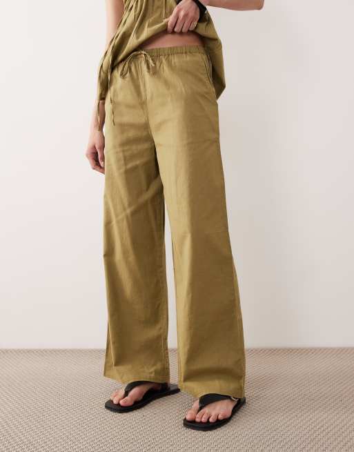 Esmée - Pantalon de plage d'ensemble noué devant - Vert clair, 2 de 5
