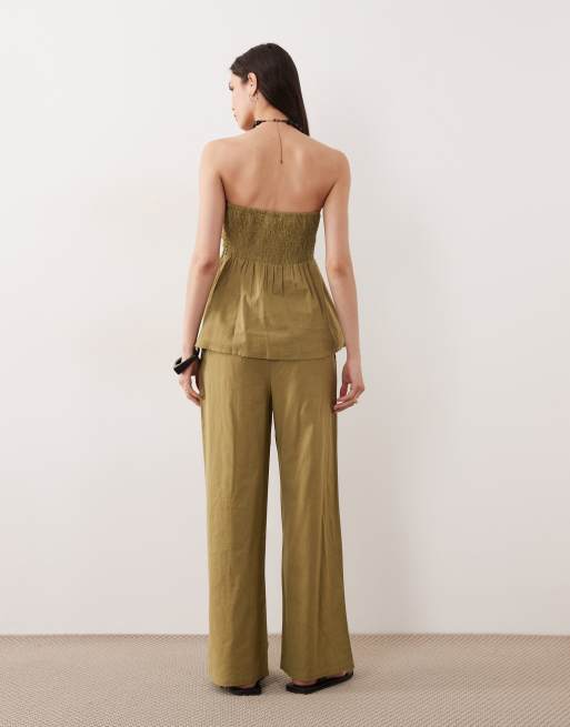 Esmée - Pantalon de plage d'ensemble noué devant - Vert clair, 4 de 5
