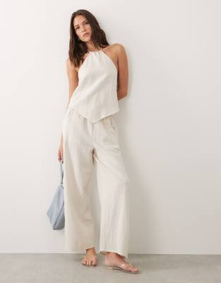 Esmee - Pantalon de plage noué devant - Beige naturel-Neutral 44