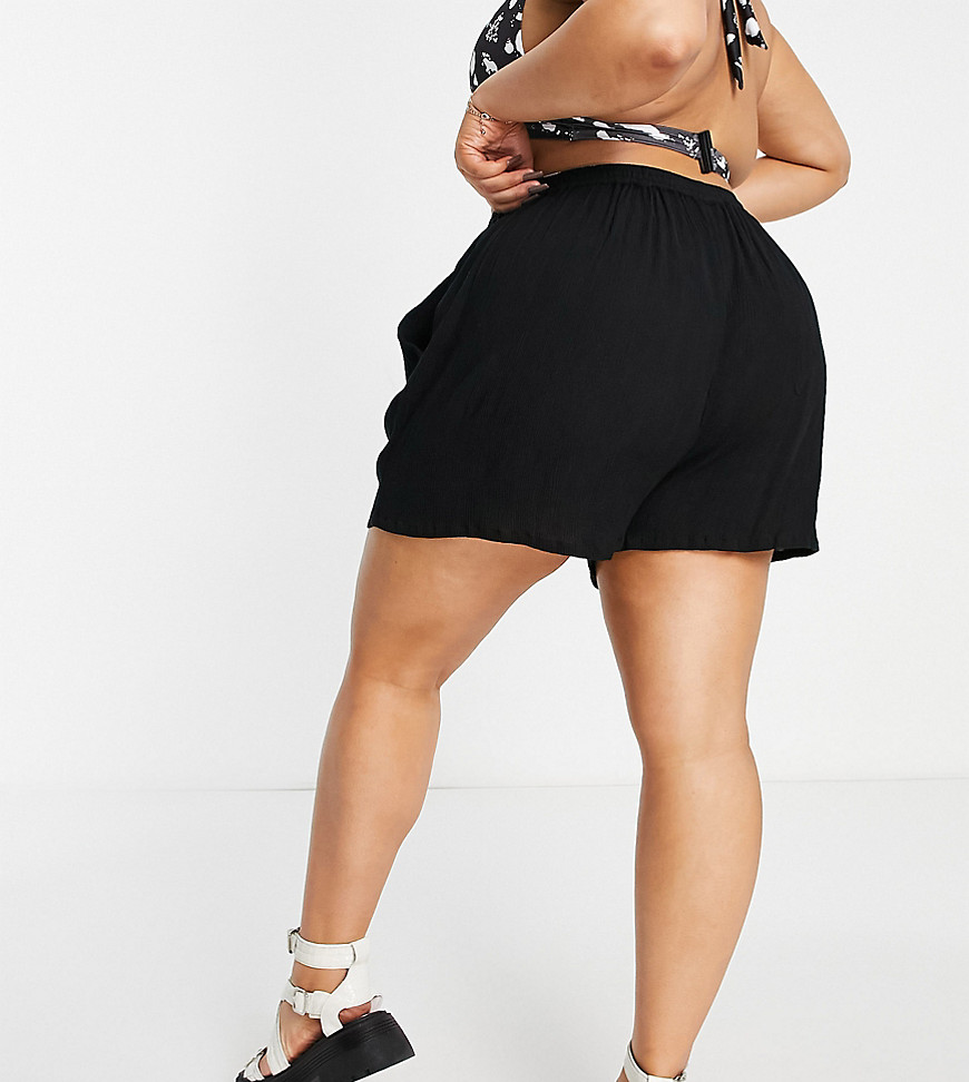 Esmee Plus Exclusive beach shorts in black - part of a set