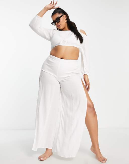 Esmee Plus - Exclusives- Bandeautop voor op het strand in wit, deel van co-ord set, 4 van 4