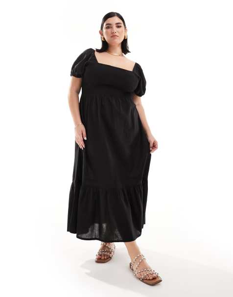 New PLUS SIZE Womens SOFT BLACK VISCOSE PLEATED SHORT DRESS