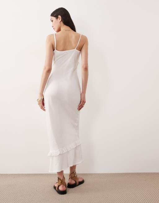 Esmée - Robe de plage longue à volants - Blanc, 4 de 4