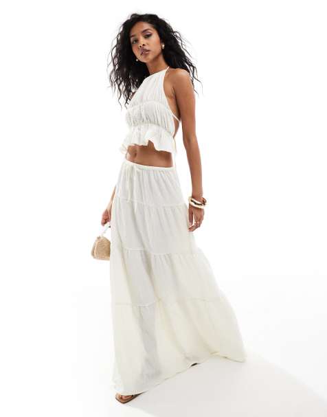 Esmee sheer beach co-ord in textured cream - view 1