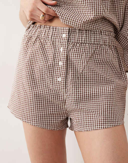 Esmée – Strand-Shorts mit Vichy-Karomuster in Rot, Kombiteil, 2 von 5