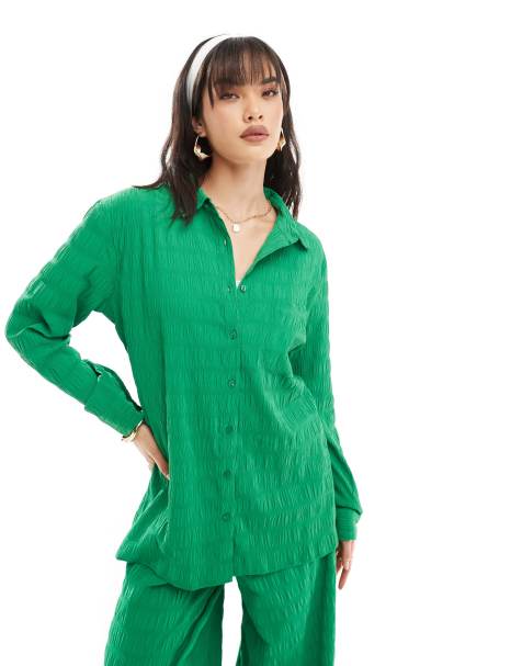 Esmee textured beach co-ord in green - view 1