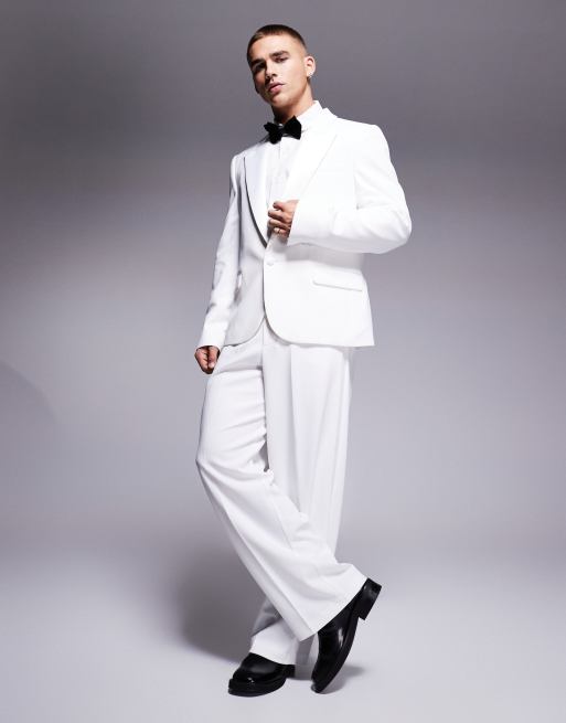 Esmoquin color crema de corte slim de ASOS DESIGN