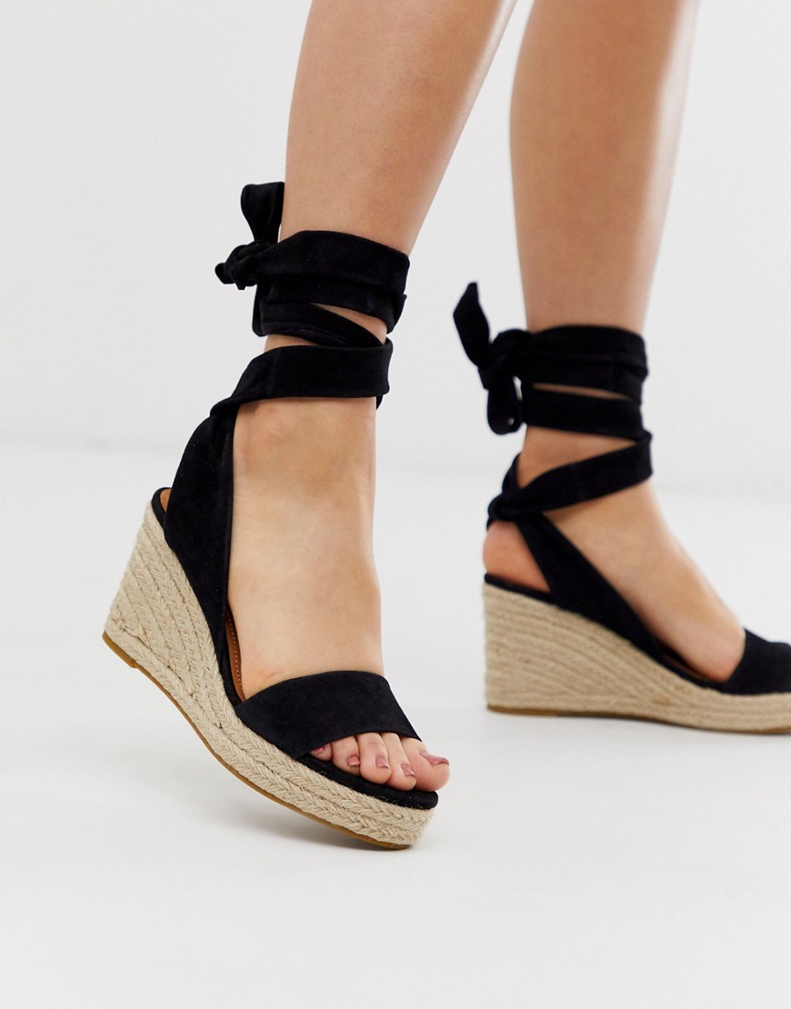 Espadrille sandaler med hæl i sort fra & Other Stories