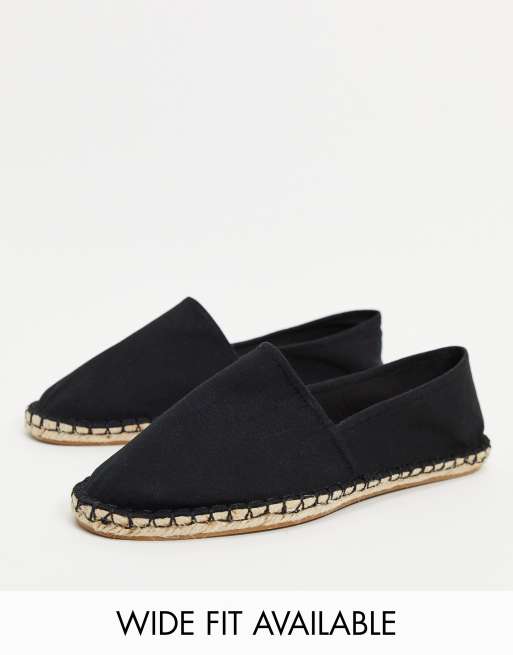 Espadriller i sort kanvas fra ASOS DESIGN