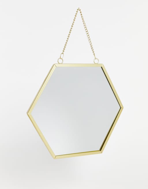 Espejo dorado hexagonal de Sass & Belle