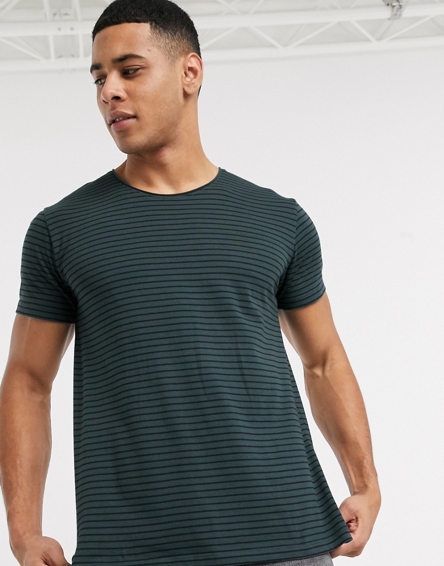 Esprit - Basic - Gestreept T-shirt in blauwgroen