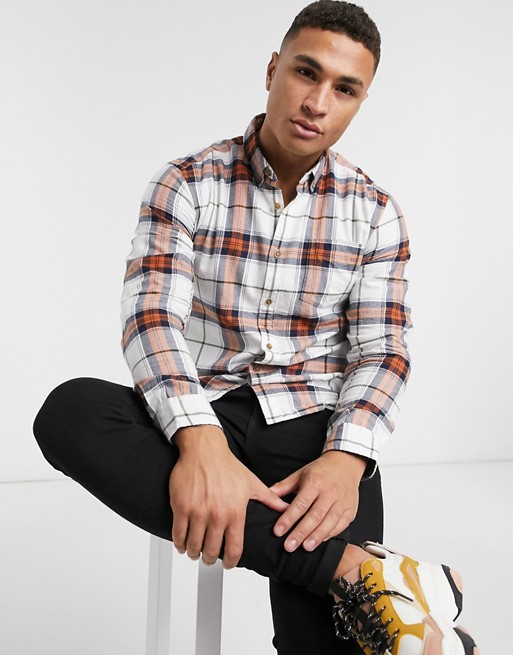Esprit check shirt in cream and red