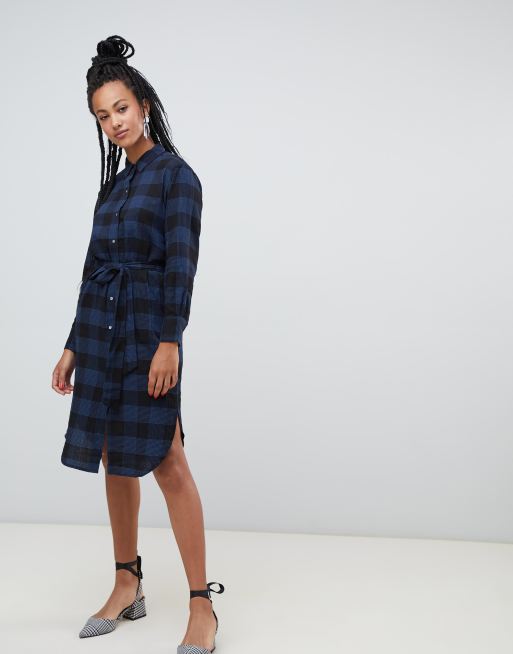 Esprit Checked Midi Shirt Dress